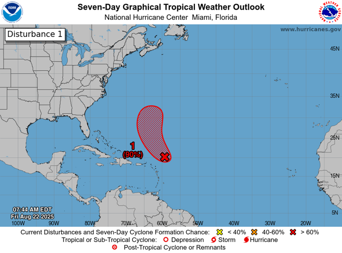 Disturbance 1 NHC 8/22/25
