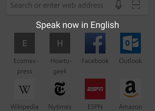 Microsoft Edge on Android - Voice Search