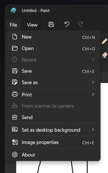 Windows 11 Microsoft Paint Dark Mode 4